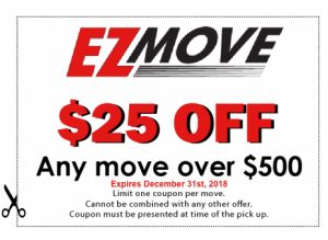 EZ Move $25 off coupon for any move over $500.