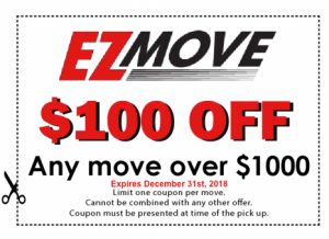 EZ Move $100 off coupon for any move over $1000.