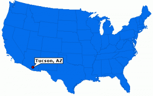 map of the united states focusing tucson arizona.