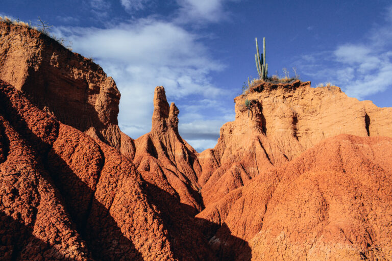 sandy rocks wild plants tatacoa desert colombia cloudy sky